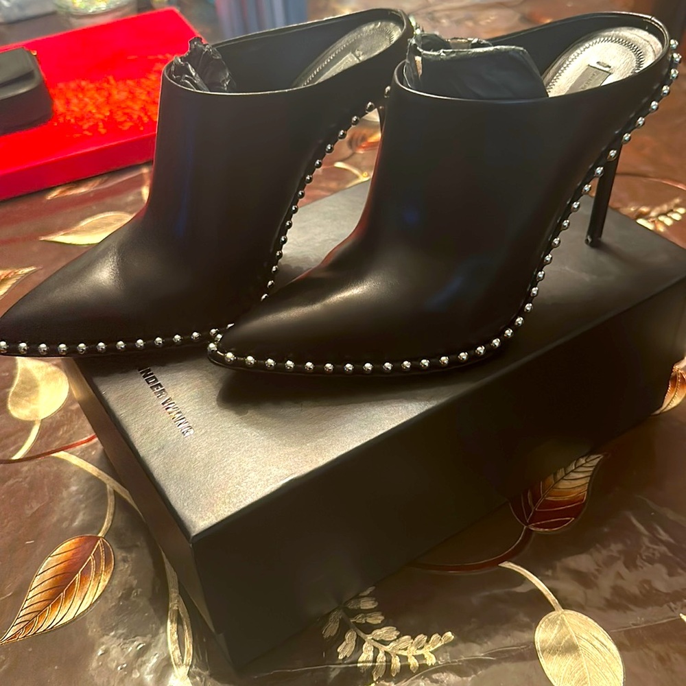 Alexander Wang Black Studded Leather Mules